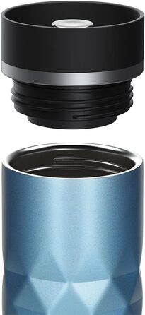 Термокружка Diamond з нержавіючої сталі 450 мл, Aquamarin Blue, з кнопкою, без BPA, витримує гарячі та холодні напої, витікання захищено, матова блискуча поверхня