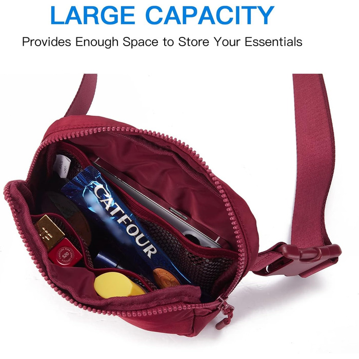 Сумка на пояс жіноча/чоловіча Telena, поясна сумка для спорту та моди, нагрудна сумка, сумка через плече з регульованим ремінцем, бежевий (A-винний)