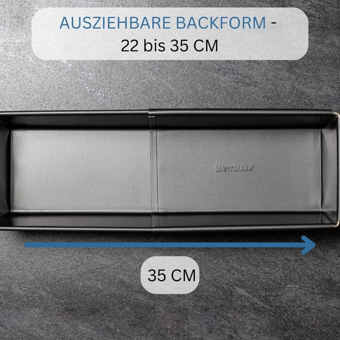 Форма для випікання хліба Westmark Back Meister, розсувна, холоднокатана сталь, антрацит, 32932270