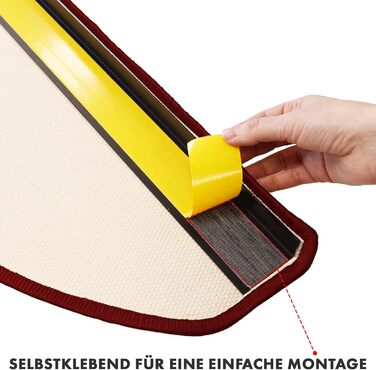 Casa Pura килимки на сходи самоклеючі напівкруглі червоні 15 шт. 65 x 23,5 см, сучасний дизайн | Casa Pura Via Veneto