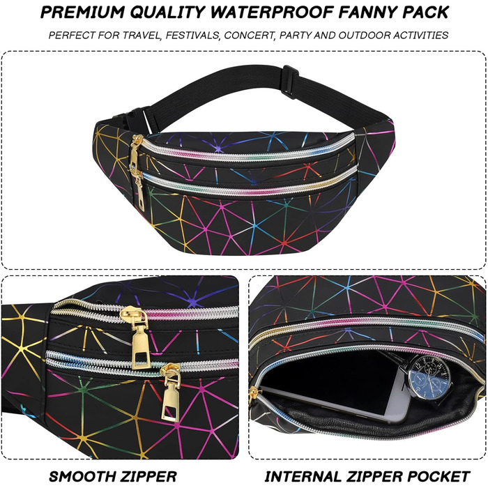 Жіноча/Чоловіча поясна сумка-бананка, водонепроникна, для спорту, подорожей, активного відпочинку