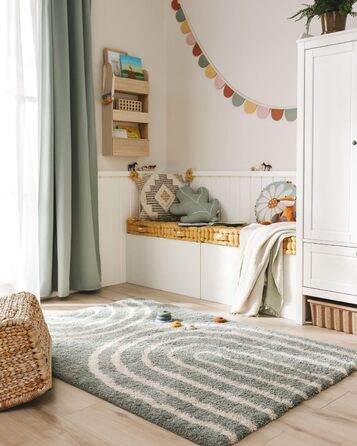 Дитячий килим Benuta Lytte Gobi 80x150 см, прямокутний, блакитний - штучне волокно, скандинавський стиль, для дитячої, вітальні, спальні