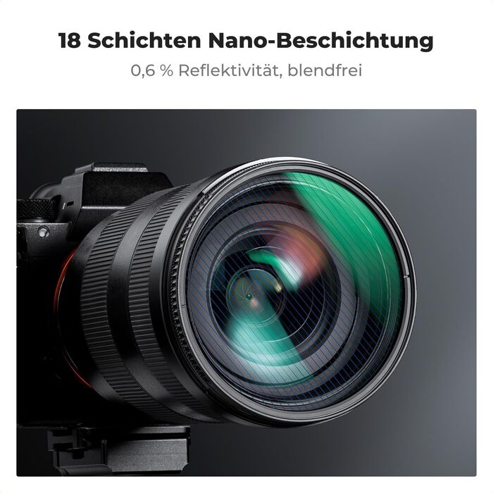 Фільтр K&F CONCEPT Blue Streak Anamorpher 58mm - Ефект синіх смуг, Nano-Klear