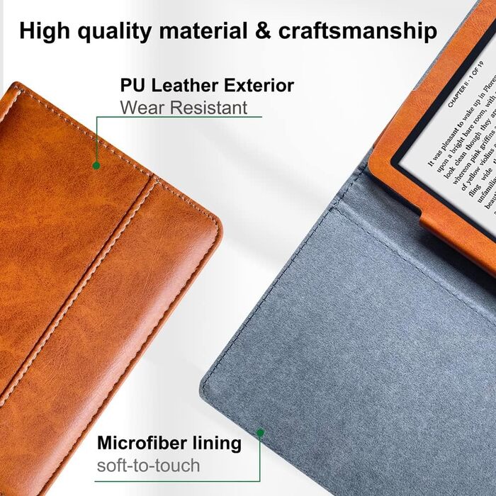 Чохол для Sony PRS-T2/PRS-T1 (6 дюймів), захисний чохол для eReader, PU-шкіра, колір коричневий