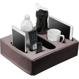 Sofa-Buddy Practical Couch Cup Holder, Couch Coaster, Sofa Cup Holder. The perfect couch accessory (Square-big-leather-brown)