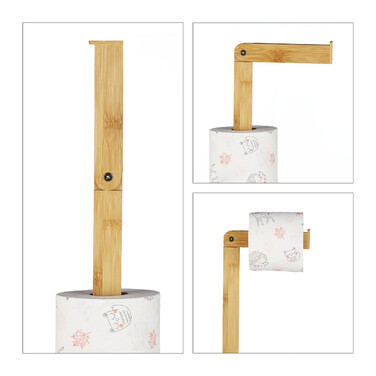 Relaxdays Bamboo Toilet Paper Holder Standing
