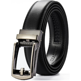 Чоловічий шкіряний ремінь CHAOREN з автоматичною пряжкою, 32 мм, для бізнесу та офіційних заходів, без петель, чорний, розмір 100-110 см
