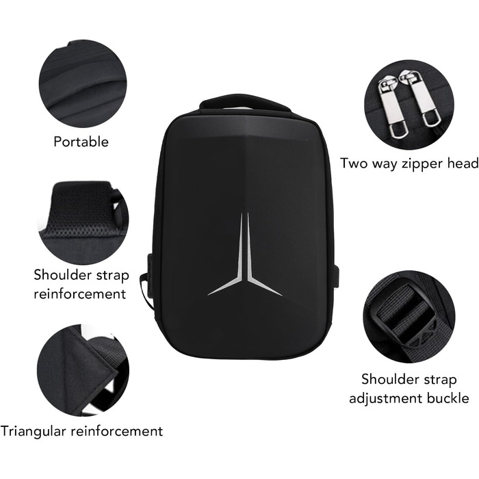 Dpofirs Mini Travel Bag, Starlink Travel Backpack, Waterproof Storage Case, with USB Charging Port, Satellite Dish Backpack, for Starlink Adapter Cable Mounting Kit