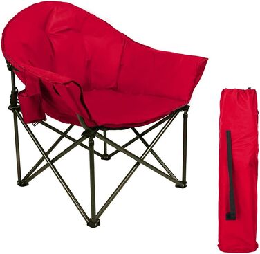 Крісло для кемпінгу High Point Sports Moon XXL: широке, складне, до 150 кг, червоне