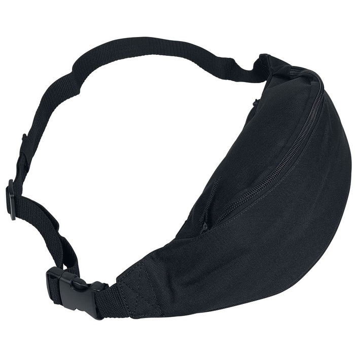 Чорна поясна сумка BagBase Unisex з поліестеру, 100% Polyester Basics, для повсякденного носіння, фестивалів та стилю Streetwear