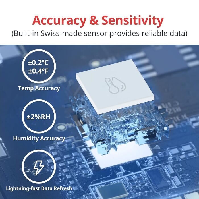 SwitchBot Thermometer Hygrometer Indoor and Hub Mini, Digital Hygrometer Bluetooth Thermo-Hygrometer with APP, Dew Point/VPD/Absolute Humidity Sensor, Monitor for Indoor Temperature and Humidity
