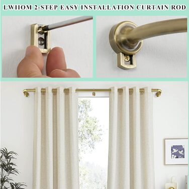 Штанга для штор телеекрану Warmgold, діаметр 2,5 см, регульована штанга для затемнення, алюмінієві кінчики та кріплення, 71–381 см (2 шт. 28–86 см, антична бронза)