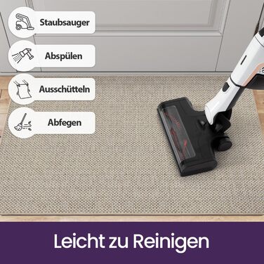 Килимок для дому DEXI 44 x 76 см, антиковзаюча, миється, поглинаючий, для входу та коридору, бежевий