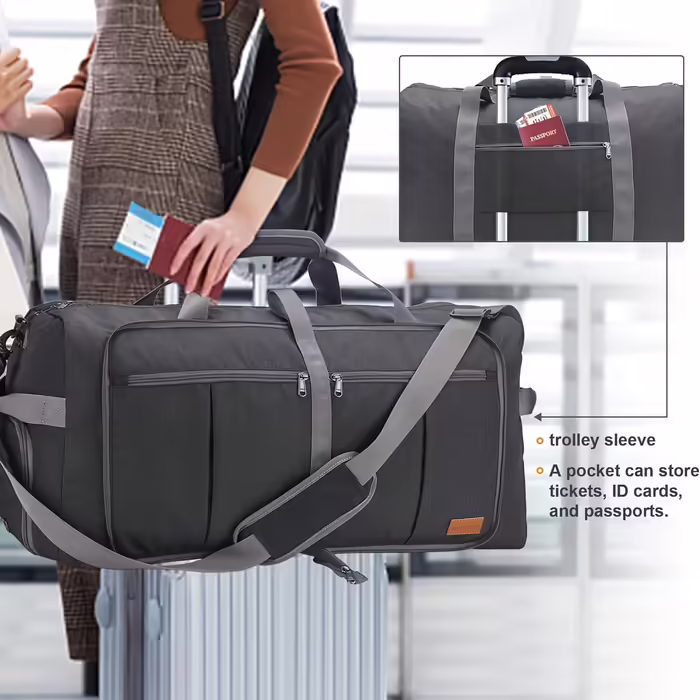 Upeelife Travel Bag, 125L Large Foldable Travel Bag, Lightweight Sports Bag Weekender Waterproof Travel Duffel Bag with Shoe Compartment for Women Men Gym