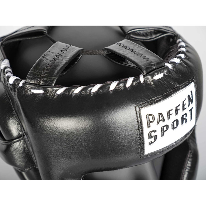 Paffen Sport PRO Mexican Boxing Headgear - Sparring Headguard for Kickboxing, Muay Thai - White (M/L, Black)