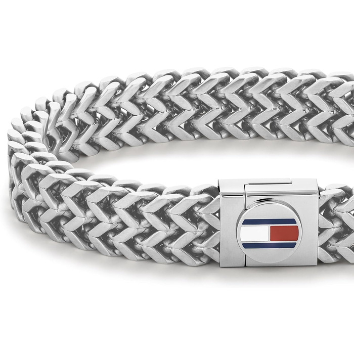 Tommy Hilfiger Браслет для чоловіків з нержавіючої сталі, плетений, срібний або золотий, Tommy Hilfiger