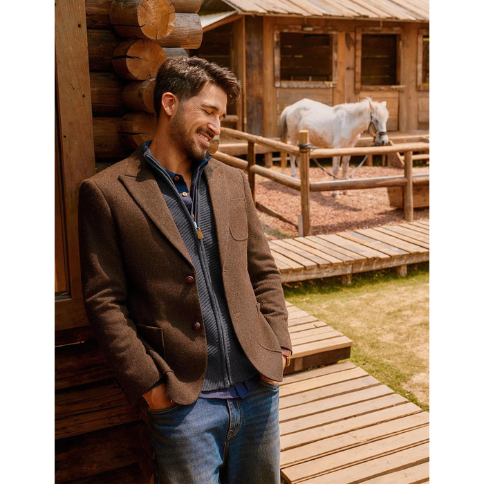 Кардиган чоловічий PJ PAUL JONES з блискавкою та стійким коміром, великий в'язання (M, антрацитний сірий)