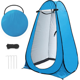 Pop-Up Privacy Tent for Toilet & Changing - Portable Outdoor Shower Tent with Carry Bag (UV 40+) - Green & Blue