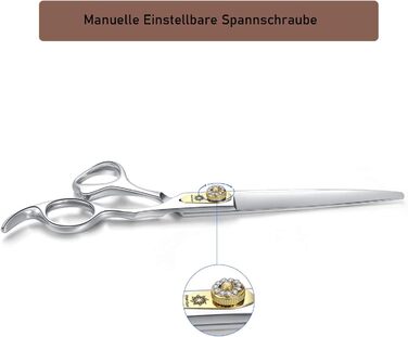 Професійна ножиця для грумінгу собак Dream Reach, 7 дюймів, пряма, з нержавіючої сталі 440C, для собак та котів