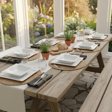 Сервіз посуду на 6 осіб, 18 предметів: тарілки з порцеляни, білий сервіз, набір тарілок та мисок, сучасний сервіз