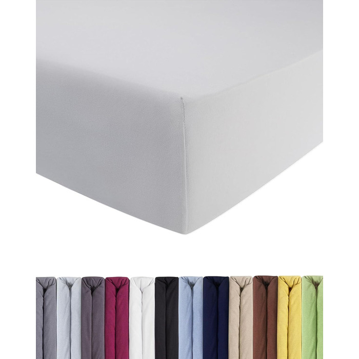 ENTSPANNO Luxury Fitted Sheet 180 x 200 to 200 x 220 cm - Made from soft premium jersey - Ideal for water and box spring beds up to 35cm height - White
