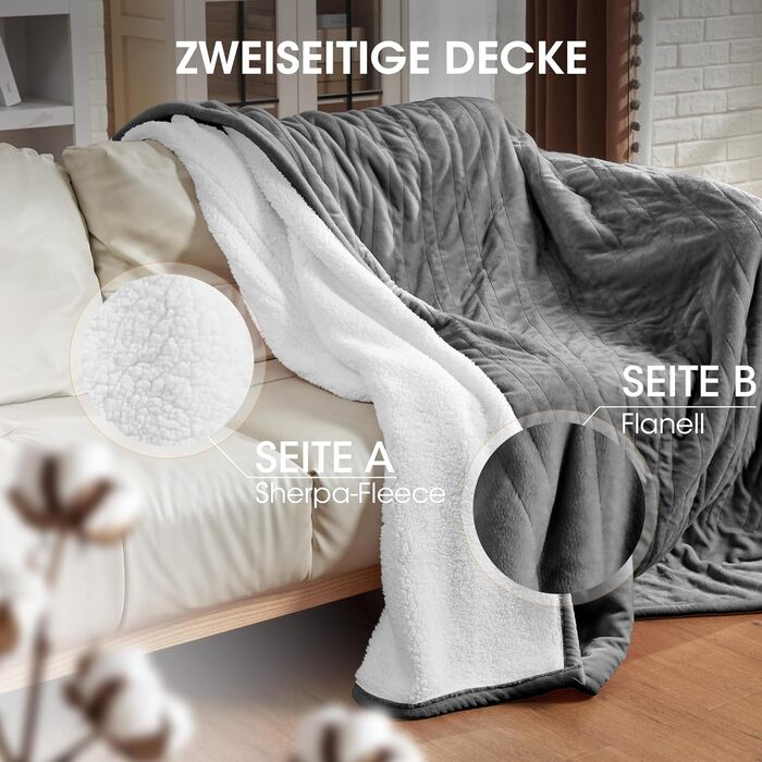 Електрична ковдра Airfish 180x130 см – преміум-якість, 6 режимів нагріву, таймер 12 годин, автовимкнення, економна та придатна для прання