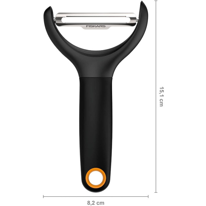 Овочечистка Fiskars Functional Form Y-подібна, 15 см, сталь/пластик, чорна (1016122)