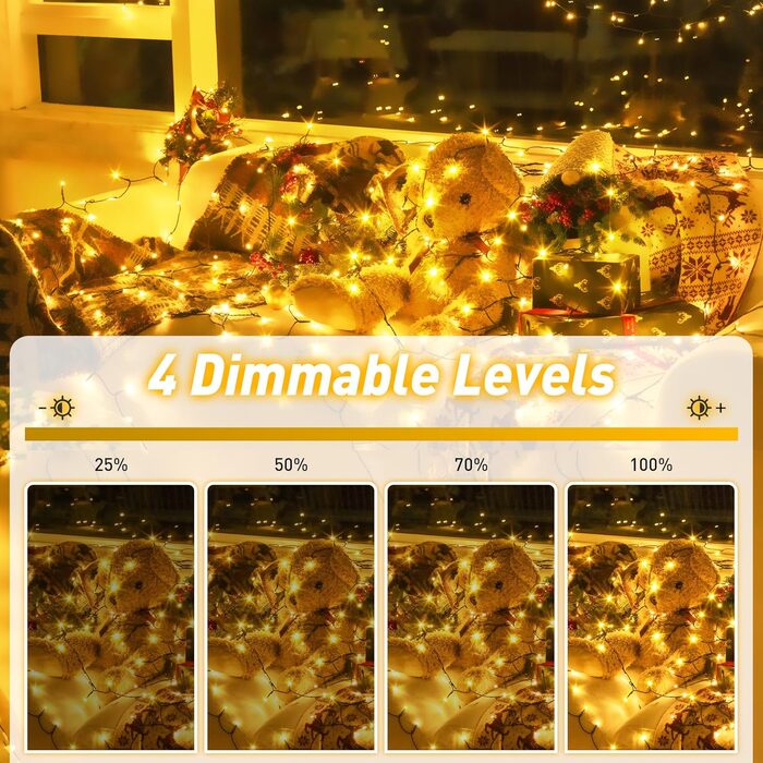 Гірлянда святкова на ялинку, для дому та вулиці - 80м, 800 LED, з пультом, таймером, вологостійка, 8 режимів, тепле біле світло, для декору ялинки, саду, вечірки