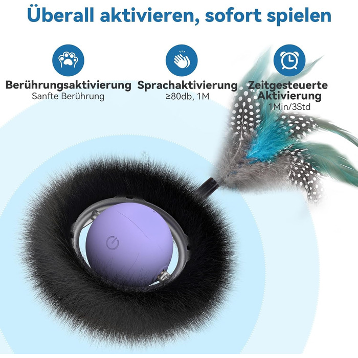 Інтерактивне іграшкове м'ячик для котів з лабіринтом та пір'ям, автоматичне ігровий набір, мисливська іграшка для котів, подарунок для кота