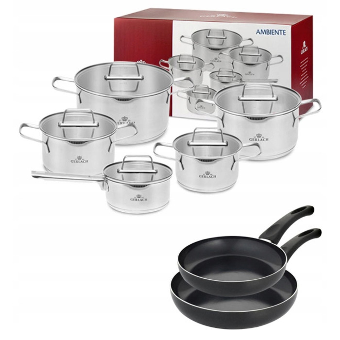 Набір каструль Gerlach Ambiente з нержавіючої сталі, 10 предметів