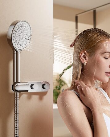 Фільтр для душу Cobbe з шлангом, душова лійка високого тиску з 6 режимами, економна душова лійка з шлангом, ручна лійка з фільтром від накипу для жорсткої води, хлору, чорна (хром63)