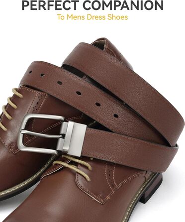 Чоловічий шкіряний ремінь CHAOREN, реверсивний (коричневий/чорний), 32 мм, для костюма та офіційного стилю