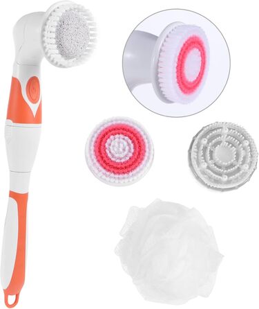 1Satz Multifunctional Electric Bath Brush Shower Massage Brush for Back Care, Long Handle, No Battery, Random Color Selection