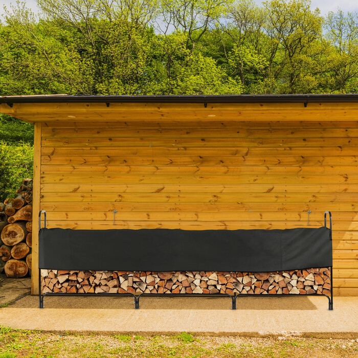 Relaxdays Large Firewood Rack with Cover