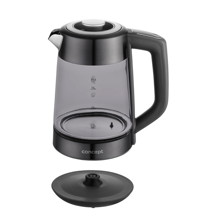 Електричний чайник Concept RK4195, 2200 Вт, 1,7 л, сріблястий/сірий