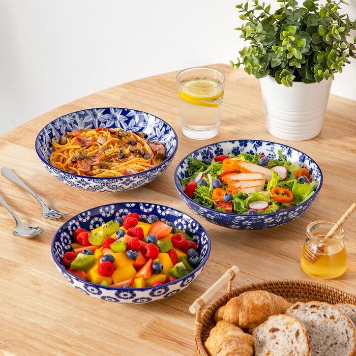 Набір кавових чашок з блюдцями Vancasso Cappuccino SELENE 6шт, 240мл, блакитно-білий вінтаж, високоякісний фарфор, для миття в посудомийній машині та використання в мікрохвильовці