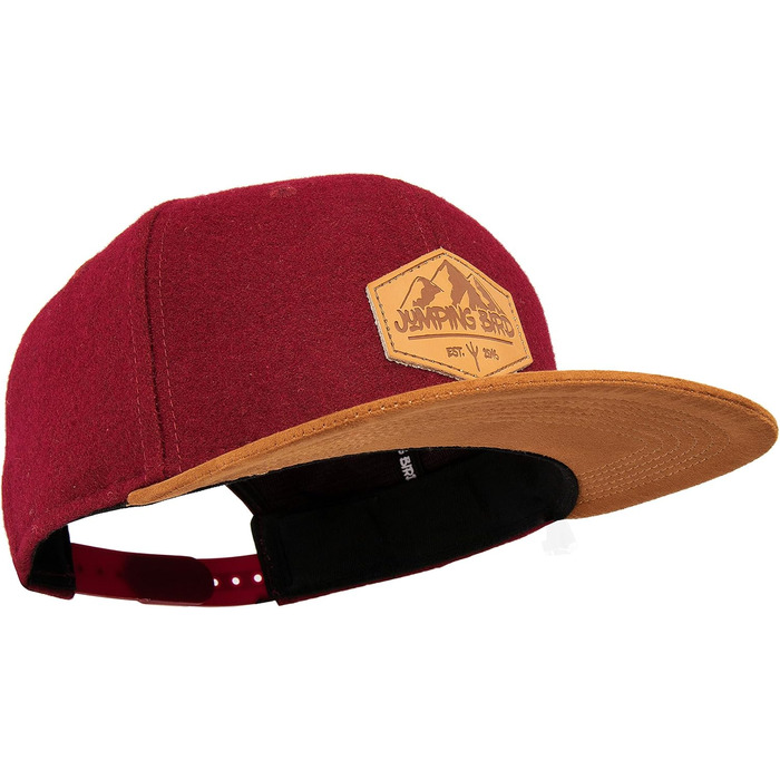 Кепка бейсболка Jumping Bird • Змінна регулювання • Фетровий матеріал • Унісекс • Темно-червоний колір