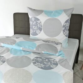 Постільна білизна Bierbaum Mako-Satin бірюзова 6383, Німеччина, 155x220 см + 80x80 см, комфортний розмір