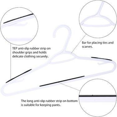 Плечики для одягу з пластику, гнучкі, неслизькі, 30 шт. (чорні)