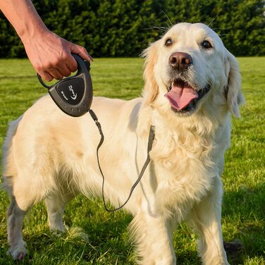 Лійка для собак Ferplast Flippy TECH, чорна, для собак середніх порід до 25 кг, витягувана стрічка 3 м