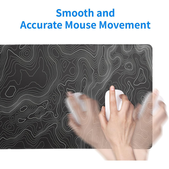 Мат для миші з морем, 80x20 см, абстрактний дизайн, текстура хвилі, протиковзка гумова основа, великий килимок для комп'ютера, офіс, дім