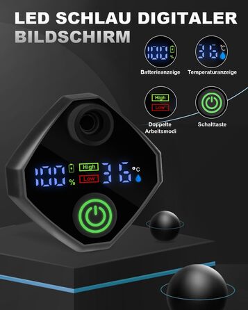 AUTOPkio Camping Shower with Pump, Upgraded Camping Shower 6000mAh Rechargeable Pump, Smart Digital Display for Camp, Outdoor, Pet, Emergency