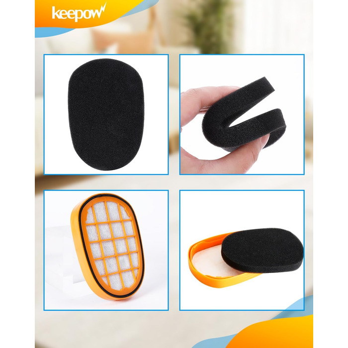 Набір фільтрів Keepow для пилососа Philips SpeedPro Max Aqua (8 шт.), мийні HEPA-фільтри для аккумуляторного пилососа