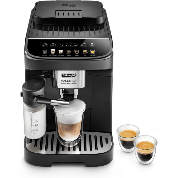 Кавомашина De'Longhi Magnifica Evo ECAM 292.81.B з LatteCrema, 7 прямих кнопок, 2-купові, чорна