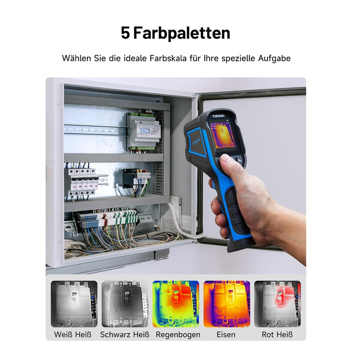 TOPDON TC004 Міні тепловізор, 240x240 IR-роздільна здатність, ручний тепловізійний прилад, 15 годин роботи від акумулятора, частота оновлення 25 Гц, діапазон температур -20℃ до 450℃, високий/низький температурний тригер, чорно-синя палітра