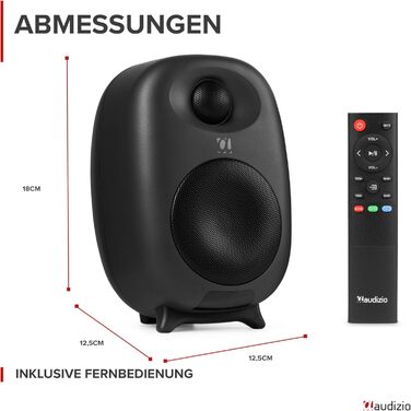 Audizio RS80 - Студійний монітор HiFi Bluetooth, 160 Вт | USB, RCA | Для геймерів та меломанів | Сірий
