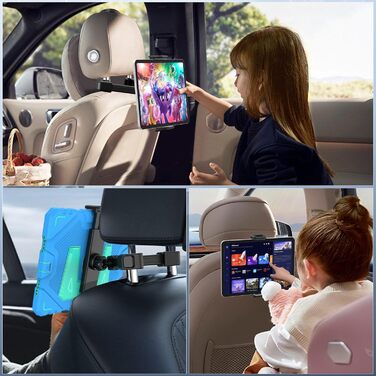 Утримувач для планшета в авто FINTIE - універсальний, поворотний на 360°, для iPad, Galaxy Tab, смартфонів, Kindle, Fire (6-13 дюймів)