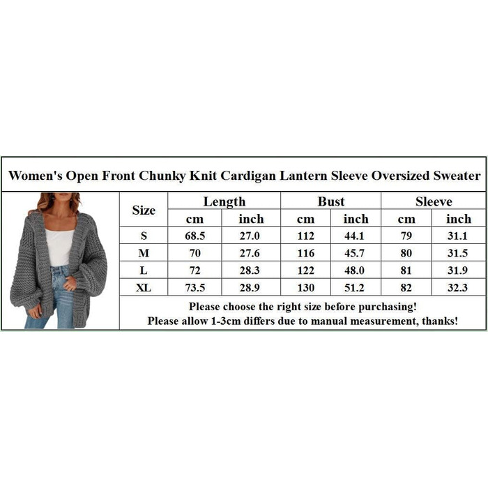 Жіночий в'язаний кардиган Cicy Bell з широкими рукавами-ліхтариками, оливковий колір