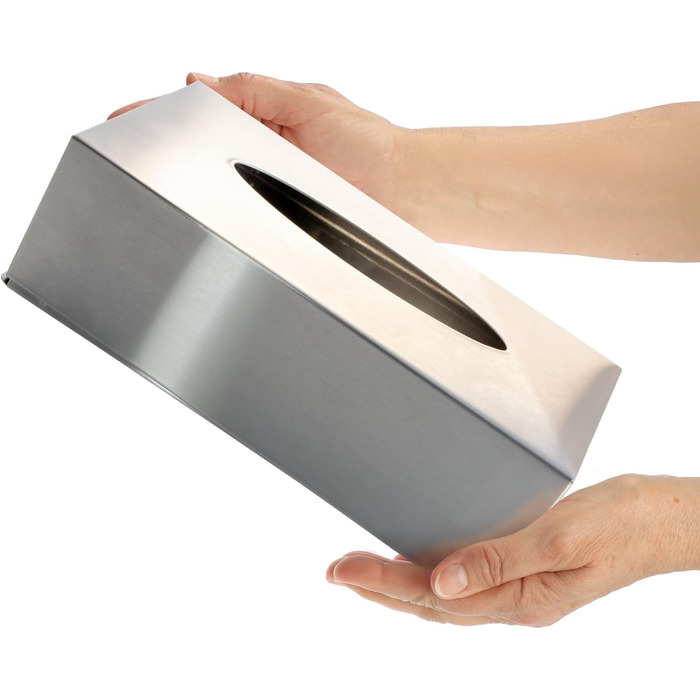 Коробка для серветок з нержавіючої сталі Com-Four® - настінний диспенсер для серветок (сріблястий)