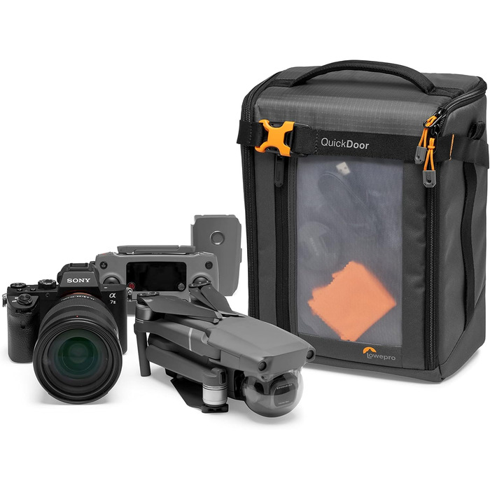 Чохол для камери Lowepro GearUp Creator Box Large II (XL), для бездзеркальних та DSLR камер, з QuickDoor, з перероблених матеріалів, помаранчевий, сірий